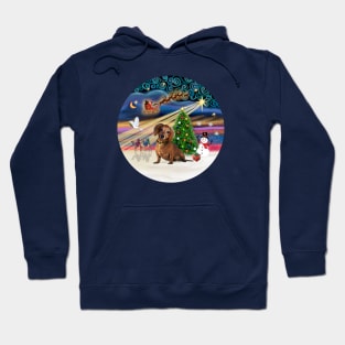 "Christmas Magic" with a Sweet Brown Dachshund Hoodie